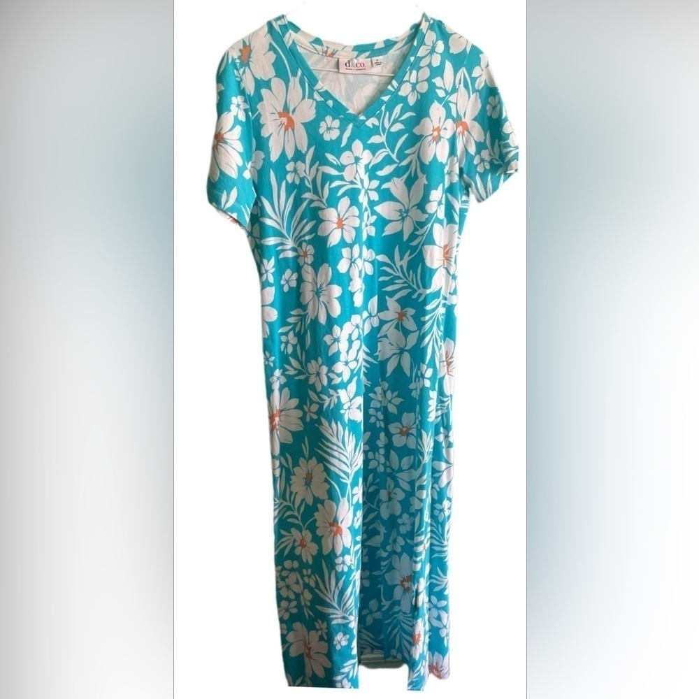 𝅺DENIM & Company | Comfortable | Pretty Maxi Dress | Round neck | short sleeves